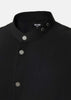 Black Casual Banded Collar Shirt