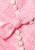 Pink Boucle V-Neck Mini Dress