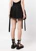 Black Pleated Wrap Skirt