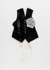 Black W.3X Waistcoat Ties And Lilac Rose