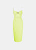 Lime Crepe Bow Midi Dress