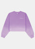 Dip Dye Purple Serif Logo Cropped Crewneck