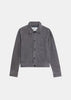 Grey Suede Buttoned Overshirt