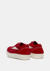 Red Vintage Low-Top Pony Hair Sneakers