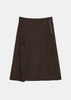 Brown Asymmetrical Wrapover Skirt