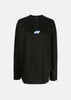 Black Logo-Print Cotton Sweater