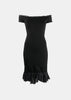 Black Asymmetric Off-Shoulder Dress