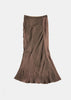 Brown Bias Cut Long Skirt