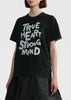 Black Slogan-Print Cotton T-Shirt