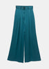 Teal Silk Tuck Pants