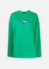 Green Logo-Print Cotton Sweater