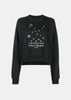 Black Numbers-motif Cotton Sweatshirt
