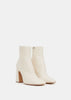 White 4 Stitches Decortiques Ankle Boots
