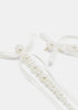Pearl Bow Ribbon Drip Earrings
