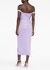 Purple Sequin-Embellished Midi Dress