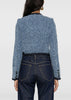 Blue Textured Denim Jacket