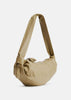 Dusty Sage Medium Croissant Leather Shoulder Bag