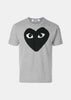 Grey & Black Heart Printed T-shirt