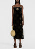 Black/Tan Polka-Dot Sleeveless Dress