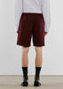 Wine Drawstring Shorts