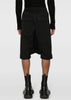 Black Poplin Drop-Crotch Shorts