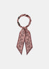 Pink Printed Silk Ribbon Scarf