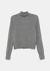 Grey Cropped Turtleneck Top