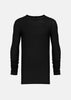 Black Ribbed Long Sleeve Top