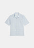 Blue Heart-Print Short-Sleeve Shirt