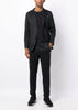 Black Deformed Staggered Jacquard Trousers
