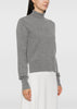 Grey Cropped Turtleneck Top