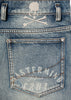 Faded Blue Totem Laser Jeans