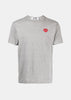 Grey & Pixelated Red Heart Patch T-Shirt
