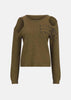 Khaki Number-Print Cut-Out Jumper