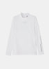 White Jersey Long Dleeve High Neck Pullover
