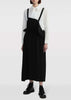 Black Asymmetric Ruffled Midi Skirt