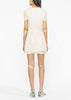 Cream Cord Lace Bow Mini Dress