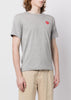 Grey & Pixelated Red Heart Patch T-Shirt