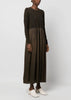 Brown Diana Pleated Midi Dress