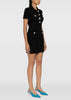 Black Jewel Button Mini Dress