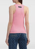 Pink Moon-Embroidered Ribbed Tank Top