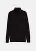 Black Fine Knit Turtleneck Top