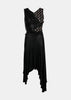 Black Regenerated Jersey Draped Dress