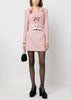 Red/Pink Vichy Sequin Tweed Mini Skirt