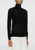 Black Fine Knit Turtleneck Top