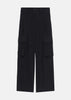 Black Pleated High-Waisted Cargo Trousers