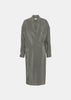 Grey Twisted Wrap Midi Dress