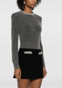 Grey Charcoal Embellished Knit Top