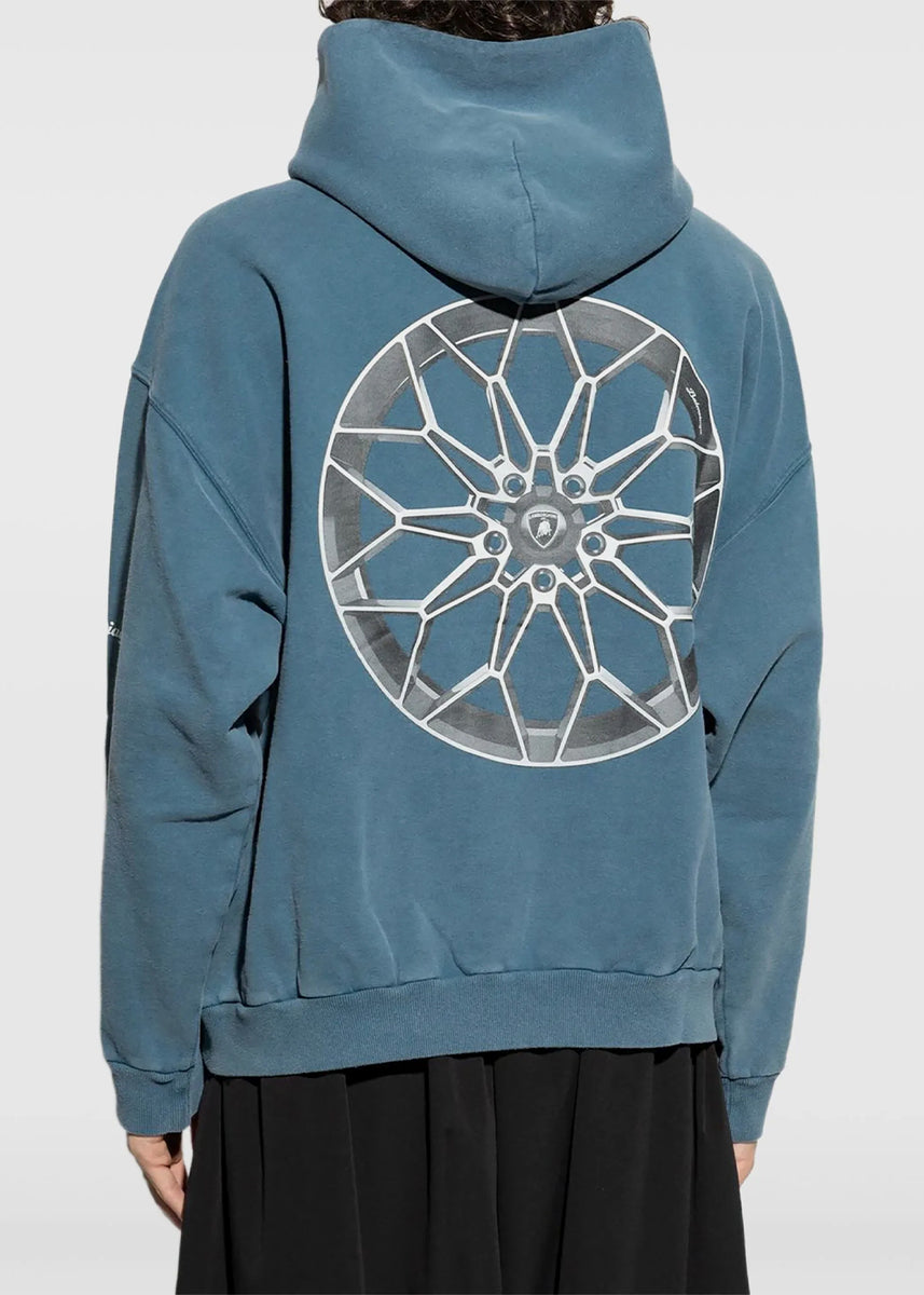 Dark Blue Lambo Medium Fit Hoodie | LEISURE CENTER