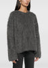 Dark Grey Boxy Alpaca Knit Top